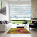 Machine Washable Transitional Caramel Brown Rug in a Kitchen, wshpat3912org