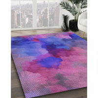 Patterned Dark Orchid Purple Rug, pat3912pur