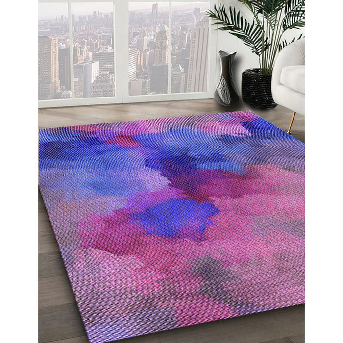 Patterned Dark Orchid Purple Rug in Family Room, pat3912pur