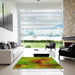 Machine Washable Transitional Pistachio Green Rug in a Kitchen, wshpat3912yw