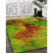 Machine Washable Transitional Pistachio Green Rug in a Family Room, wshpat3912yw