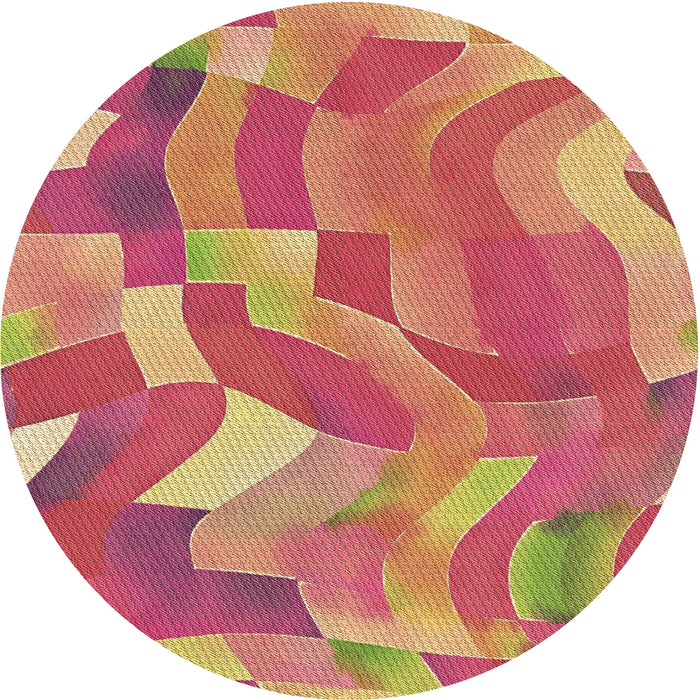 Square Patterned Crimson Red Rug, pat3913brn