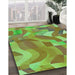 Machine Washable Transitional Green Rug in a Family Room, wshpat3913grn