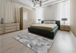 Patterned Cloud Gray Rug in a Bedroom, pat3913gry