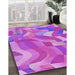 Machine Washable Transitional Fuchsia Magenta Purple Rug in a Family Room, wshpat3913pur
