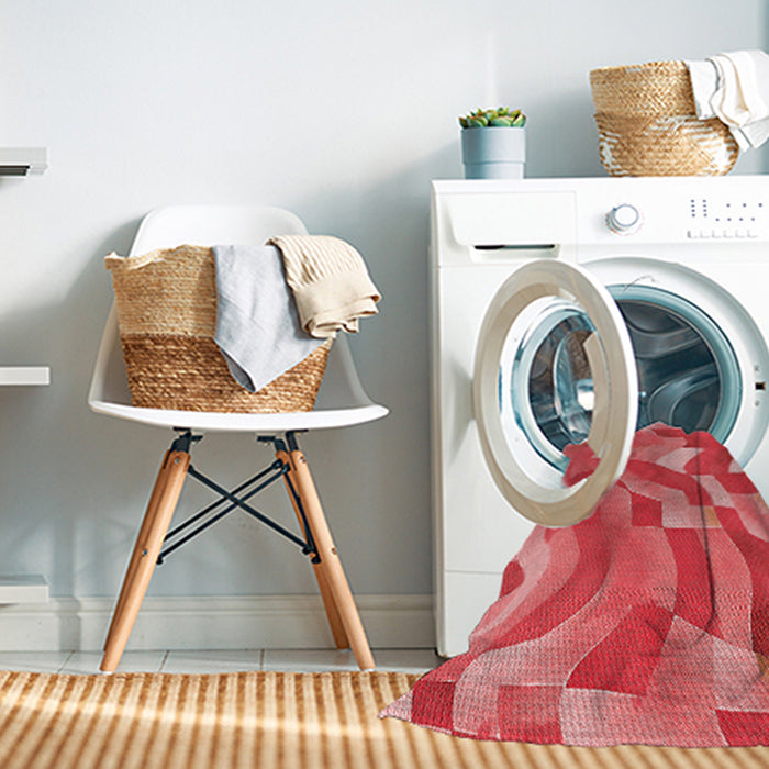 Machine Washable Transitional Red Rug in a Washing Machine, wshpat3913rd