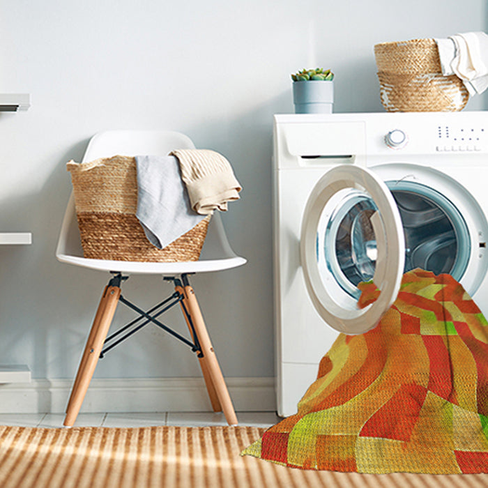 Machine Washable Transitional Yellow Rug in a Washing Machine, wshpat3913yw