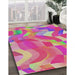Machine Washable Transitional Deep Pink Rug in a Family Room, wshpat3913