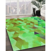 Patterned Neon Green Rug, pat3914grn