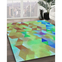 Patterned Green Rug, pat3914lblu