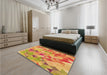 Patterned Orange Rug in a Bedroom, pat3914org