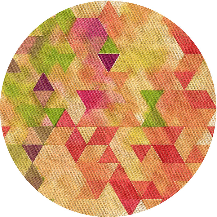 Square Patterned Orange Rug, pat3914org