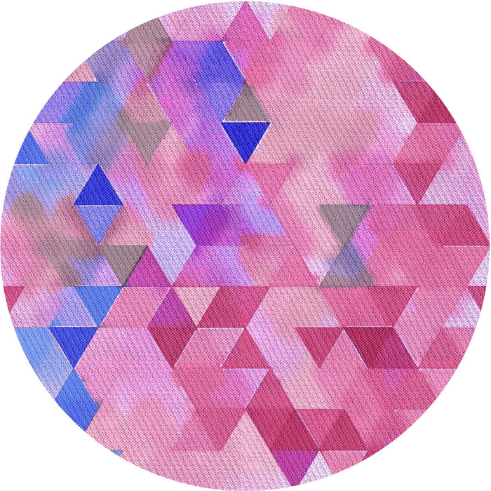 Square Patterned Neon Pink Rug, pat3914pur