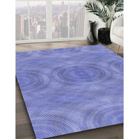 Patterned Denim Blue Rug, pat3915blu