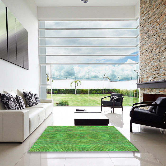 Machine Washable Transitional Dark Lime Green Rug in a Kitchen, wshpat3915grn