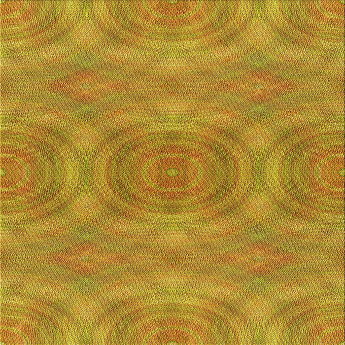Round Patterned Deep Yellow Rug, pat3915yw