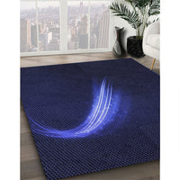 Patterned Night Blue Rug, pat3916blu