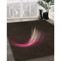 Patterned Dark Brown Rug, pat3916brn