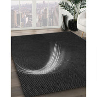 Patterned Black Rug, pat3916gry