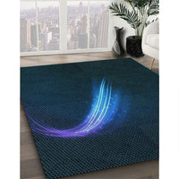 Patterned Teal Green Rug, pat3916lblu