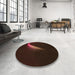 Round Patterned Red Brown Rug in a Office, pat3916org