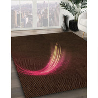 Patterned Red Brown Rug, pat3916org