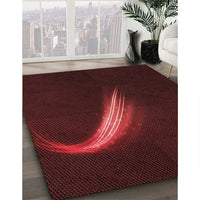 Patterned Saffron Red Rug, pat3916rd