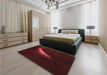 Patterned Saffron Red Rug in a Bedroom, pat3916rd