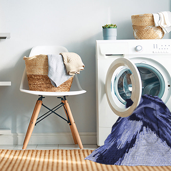 Machine Washable Transitional Sky Blue Rug in a Washing Machine, wshpat3917blu