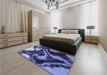 Patterned Sky Blue Rug in a Bedroom, pat3917blu