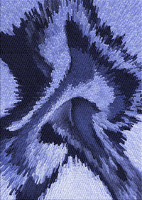 Machine Washable Transitional Sky Blue Rug, wshpat3917blu
