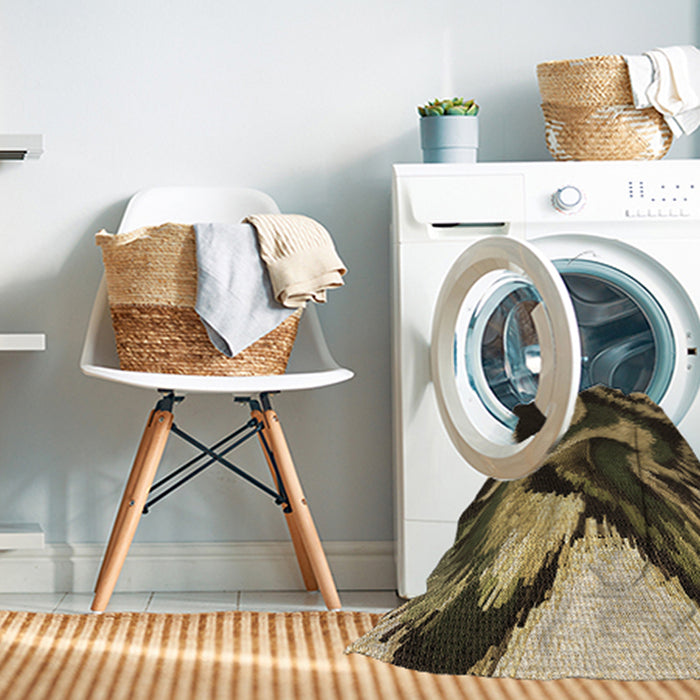 Machine Washable Transitional Chocolate Brown Rug in a Washing Machine, wshpat3917brn