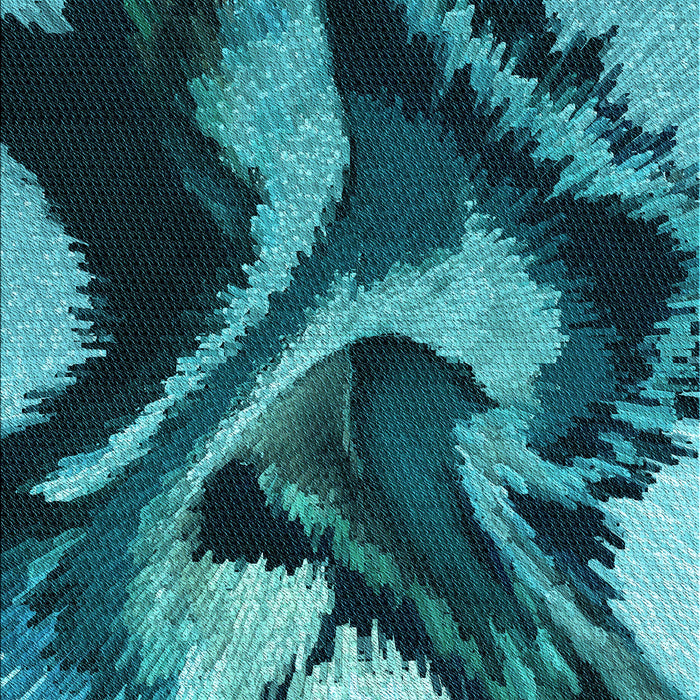 Machine Washable Transitional Bright Turquoise Blue Rug, wshpat3917lblu