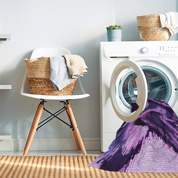 Machine Washable Transitional Purple Rug in a Washing Machine, wshpat3917pur