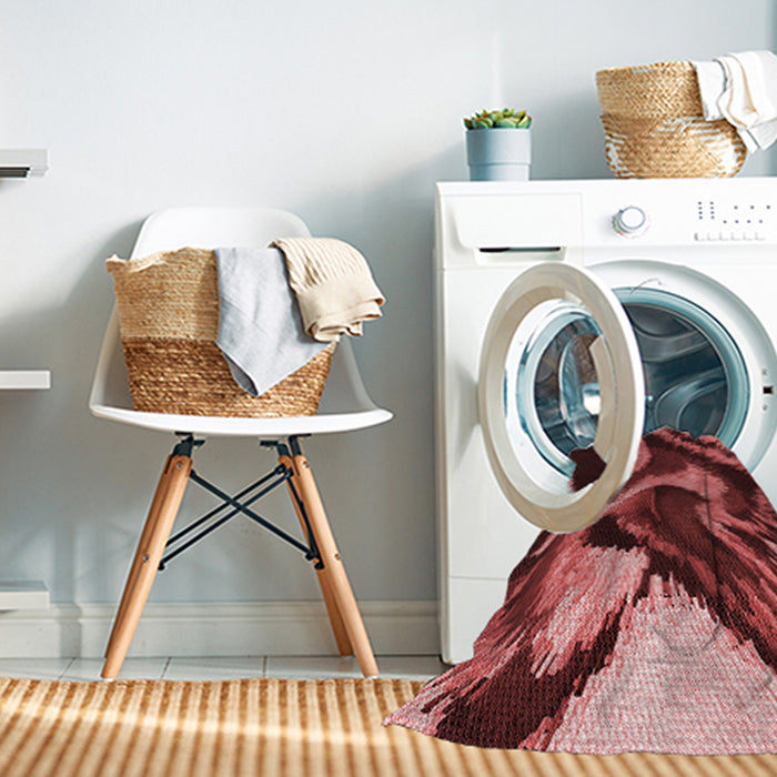 Machine Washable Transitional Saffron Red Rug in a Washing Machine, wshpat3917rd