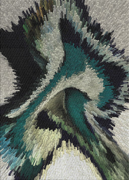 Patterned Charcoal Black Novelty Rug, pat3917