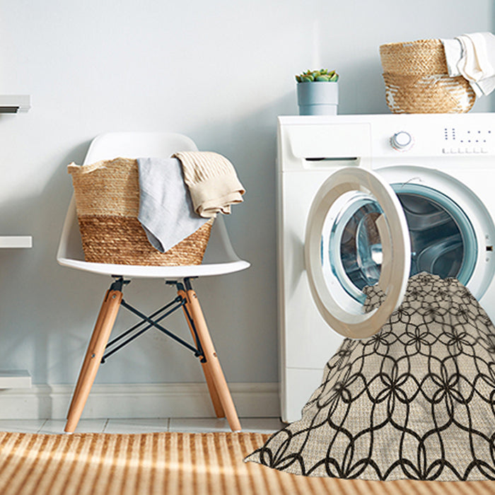 Machine Washable Transitional Coffee Brown Rug in a Washing Machine, wshpat3918brn