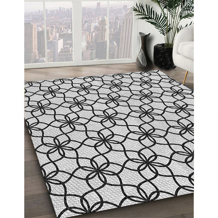 Machine Washable Transitional Platinum Gray Rug in a Family Room, wshpat3918gry