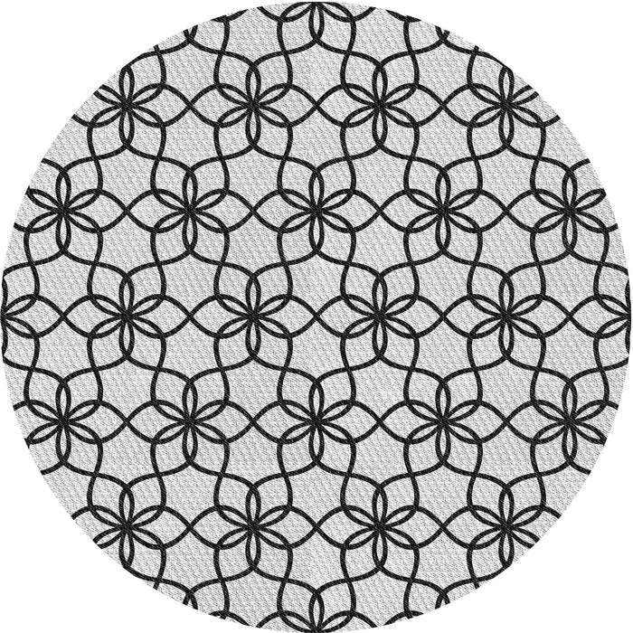 Square Patterned Platinum Gray Rug, pat3918gry