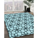 Patterned Electric Blue Rug in Family Room, pat3918lblu