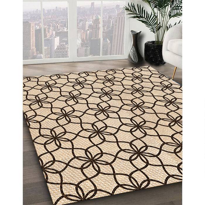 Machine Washable Transitional Saddle Brown Rug in a Family Room, wshpat3918org
