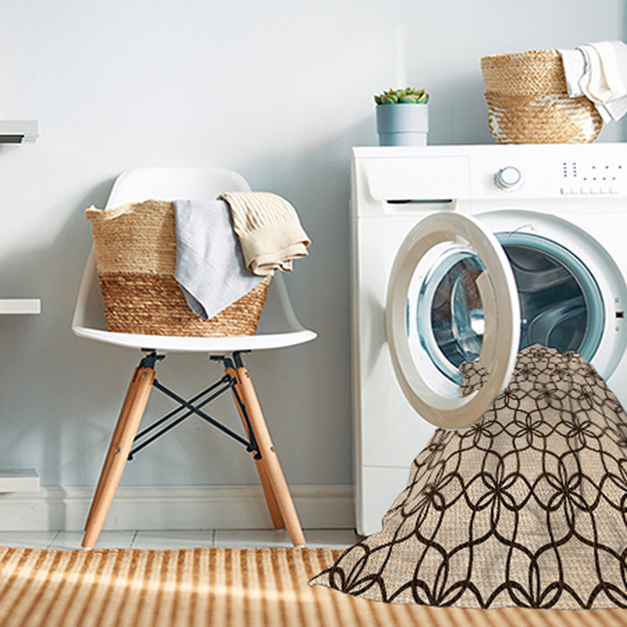 Machine Washable Transitional Saddle Brown Rug in a Washing Machine, wshpat3918org