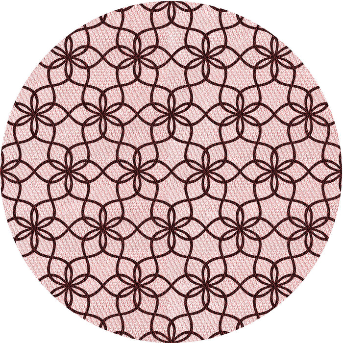 Square Patterned Light Rose Pink Rug, pat3918rd