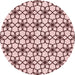 Square Patterned Light Rose Pink Rug, pat3918rd