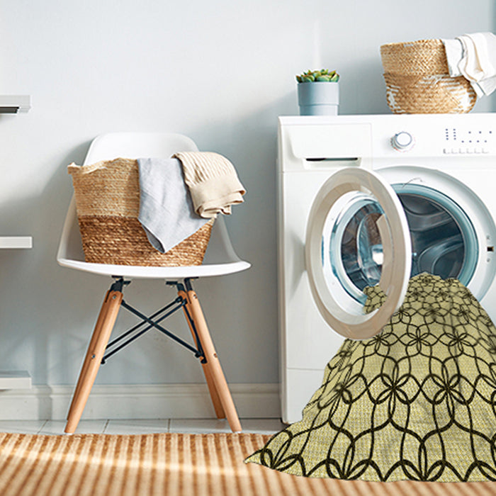 Machine Washable Transitional Oak Brown Rug in a Washing Machine, wshpat3918yw