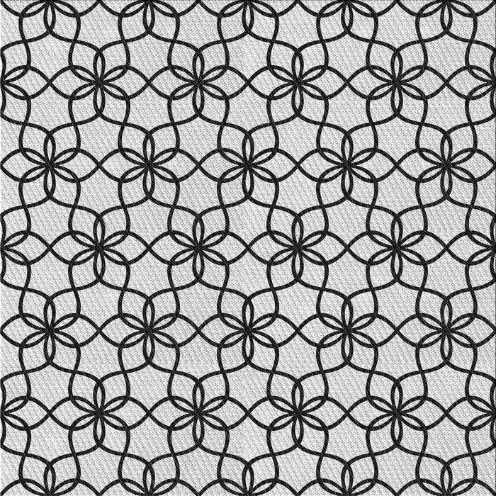 Square Patterned Off-White Novelty Rug, pat3918