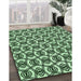 Machine Washable Transitional Dark Forest Green Rug in a Family Room, wshpat3919grn