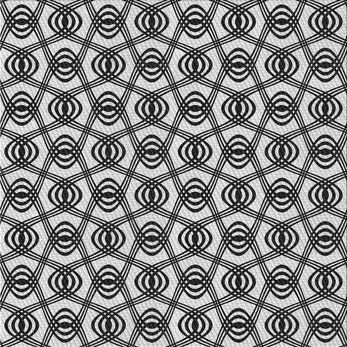 Round Patterned Black Rug, pat3919gry