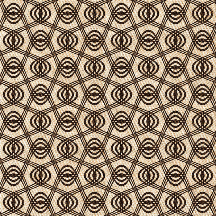 Round Patterned Deep Peach Orange Rug, pat3919org