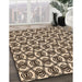 Patterned Deep Peach Orange Rug in Family Room, pat3919org